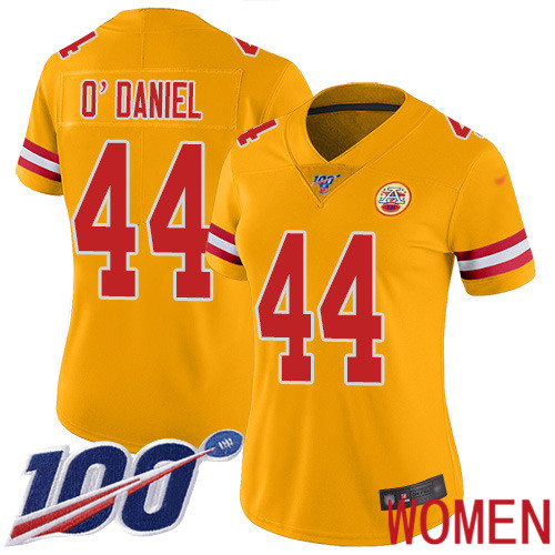 Women Kansas City Chiefs #44 ODaniel Dorian Limited Gold Inverted Legend 100th Season Nike NFL Jersey